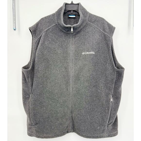 Columbia Full Zip Fleece Vest, Gray, Men's XXL - Picture 9 of 11